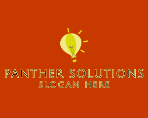 Lightbulb Hot Air Balloon  logo design