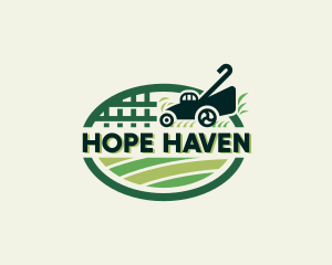 Lawn Mower Grass Landscaping Logo