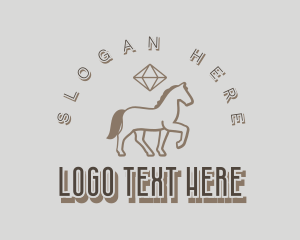 Barbershop - Diamond Western Horse logo design