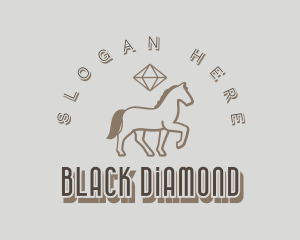 Diamond Western Horse logo design