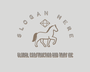 Ranch - Diamond Western Horse logo design