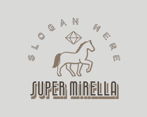 Hunting - Diamond Western Horse logo design