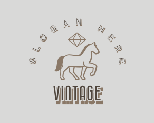 Hunting - Diamond Western Horse logo design