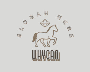 Hunter - Diamond Western Horse logo design