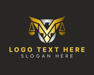 Notary - Eagle Scales Letter V logo design
