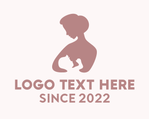 Baby Animals - Breastfeeding Pediatric Silhouette logo design
