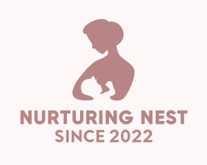 Breastfeeding Pediatric Silhouette  logo design