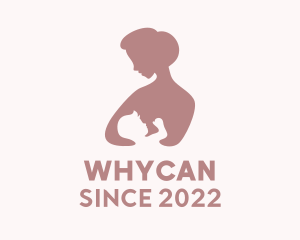 Baby Animals - Breastfeeding Pediatric Silhouette logo design