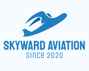 Aeronautical - Blue Bird Plane logo design