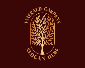 Gradient Tree Garden logo design