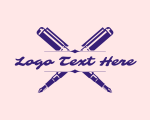 Fountain Pen - Author Pen Novel logo design