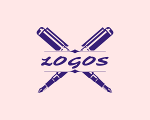 School Material - Author Pen Novel logo design