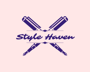 Writer - Author Pen Novel logo design