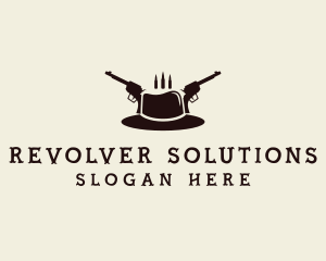 Revolver - Western Fedora Hat logo design