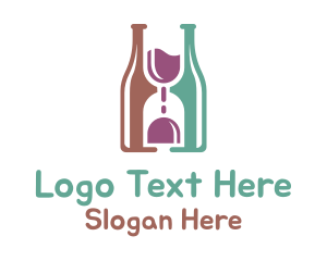 Alcohol - Wine Drinking Time logo design