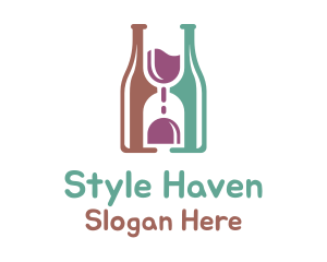 Sandglass - Wine Drinking Time logo design