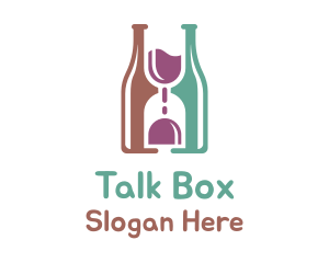 Hourglass - Wine Drinking Time logo design