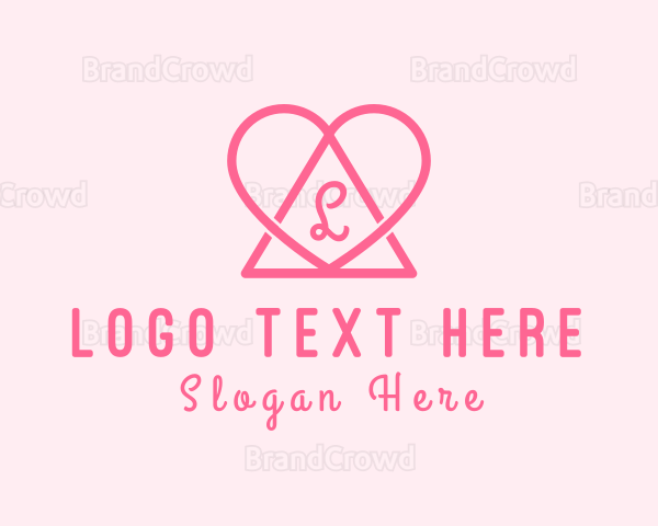 Feminine Triangular Heart Logo