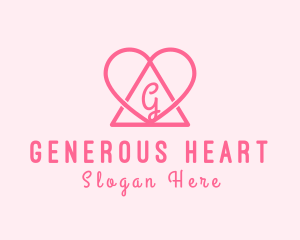 Feminine Triangular Heart logo design