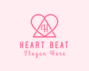 Feminine Triangular Heart logo design