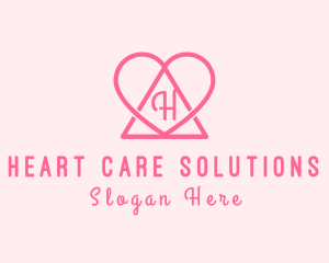 Feminine Triangular Heart logo design