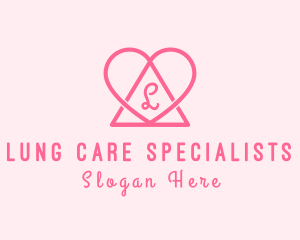 Feminine Triangular Heart logo design