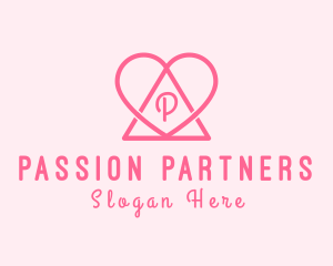 Feminine Triangular Heart logo design