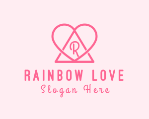 Feminine Triangular Heart logo design