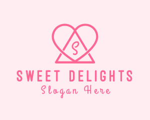 Feminine Triangular Heart logo design