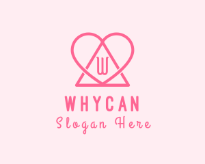 Love - Feminine Triangular Heart logo design