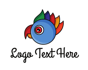 Rooster - Colorful Parrot Head logo design