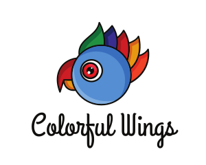 Colorful Parrot Head logo design