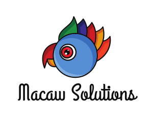 Macaw - Colorful Parrot Head logo design