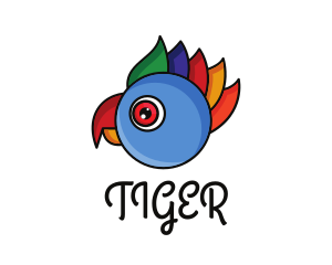 Aviary - Colorful Parrot Head logo design
