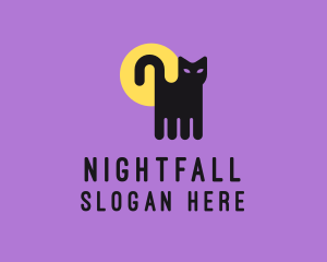Nocturnal - Halloween Pet Cat logo design