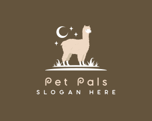 Alpaca Llama Grass logo design