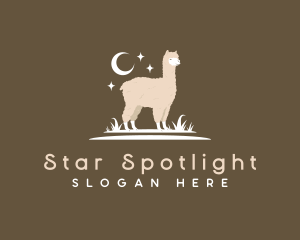 Alpaca Llama Grass logo design