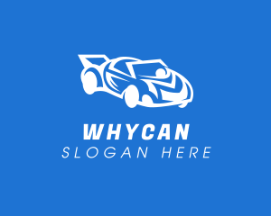 White - Racing Car Automotive logo design