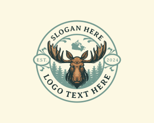 Map - Animal Canada Moose logo design