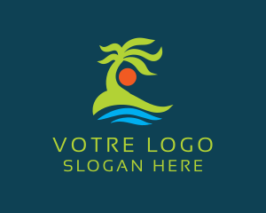 Tourism - Palm Tree Sun Sea logo design