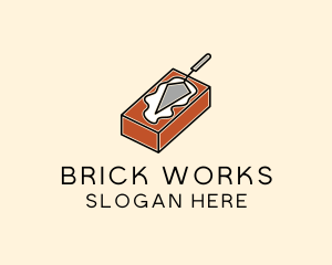 Brick - Bricklayer Brick Trowel logo design