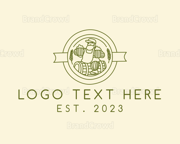 Beer Bistro Barrel Man Logo