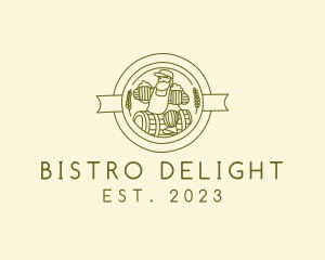 Beer Bistro Barrel Man logo design