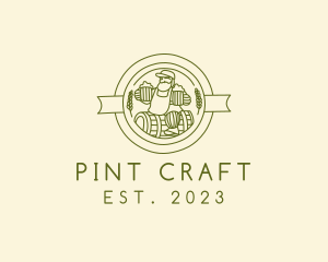 Pint - Beer Bistro Barrel Man logo design