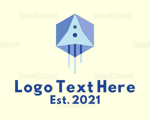 Hexagon Rocket Ship Logo