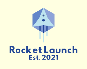 Hexagon Rocket Ship logo design