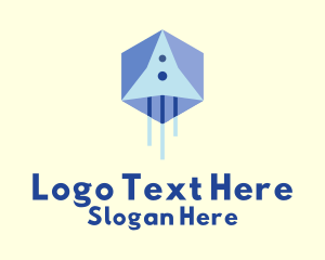 Hexagon Rocket Ship Logo