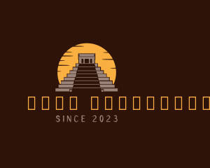 Yucatan - Rustic Temple Pyramid logo design
