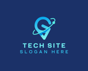 Site - Orbit Location Pin logo design