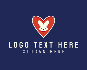 Spring - Cute Heart Rabbit logo design